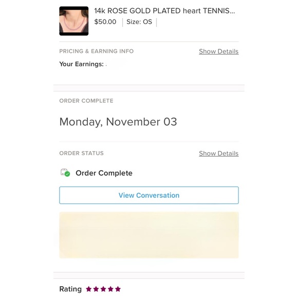 14k ROSE GOLD PLATED heart TENNIS NECKLACE - Picture 6 of 6